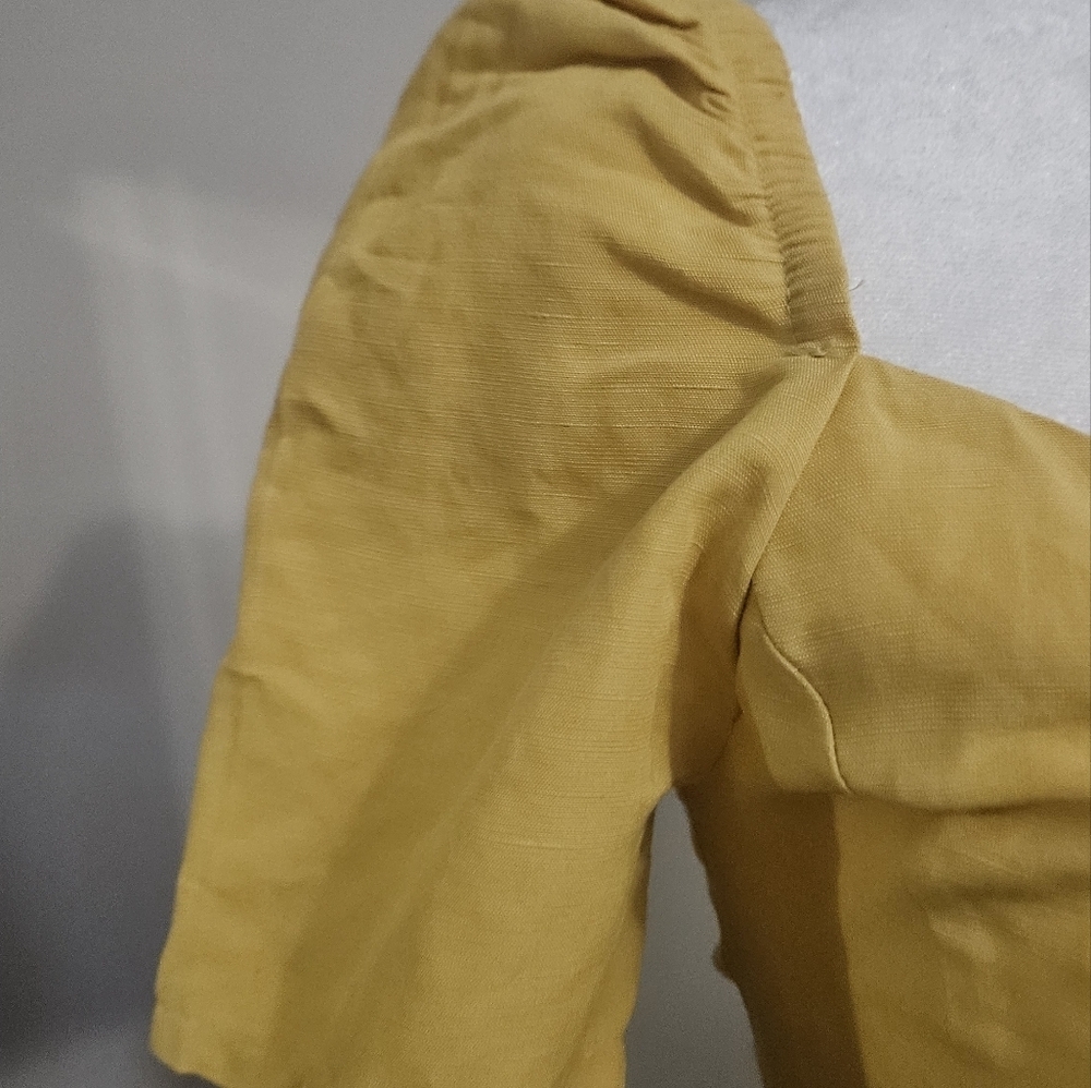 Pixie Market Helena Mustard Linen Mini Dress. Size Xs — image 8 of 8